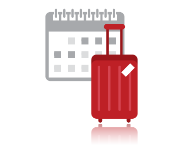 Single Luggage Icon With Calendar